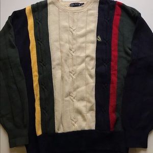 Vintage 90's Nautica Color Block Knitted Sweater